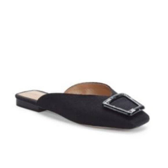 Sam Edelman Black Lavina Buckle Mules - Picture 1 of 16